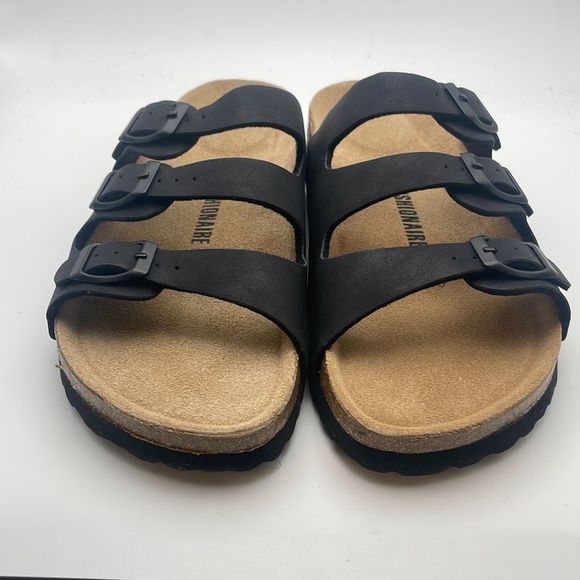 CUSHIONAIRE ✨ Women's Cork footbed Sandal SIZE 8.5 BLACK - Picture 1 of 6